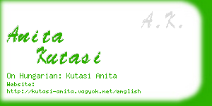 anita kutasi business card